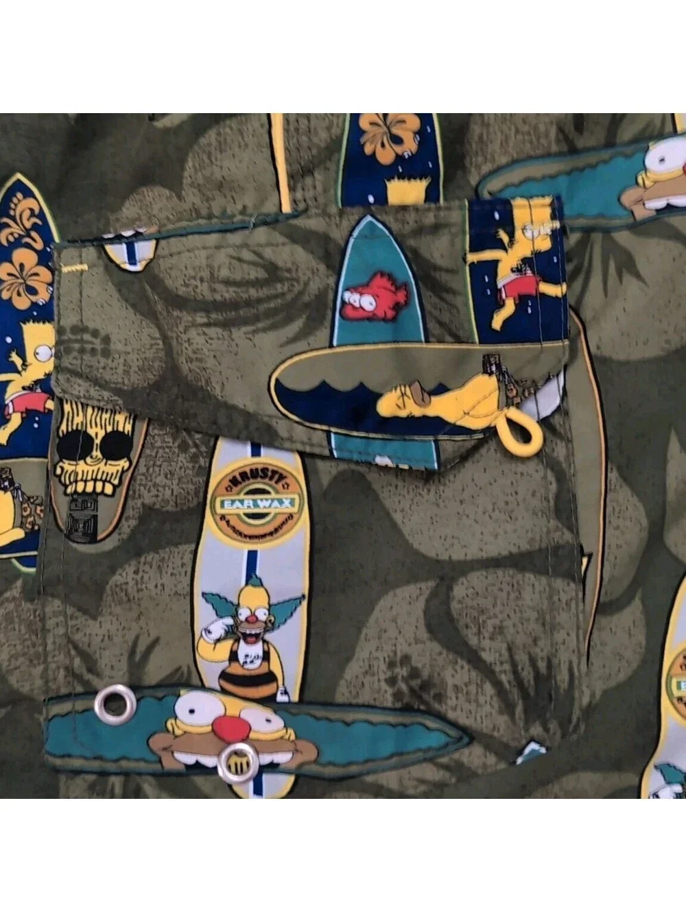 Vintage Simpsons Board Shorts Bathing Suit 2004 Mens Sz 36 Graphic Surf Board